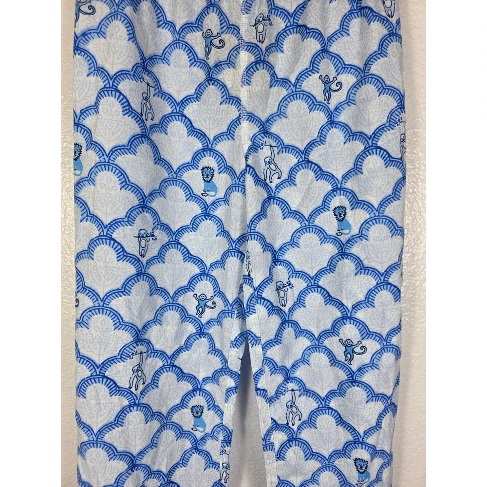 Roller‎ Rabbit Adaptive Pajama Pants Blue Monkey Print Sensory Friendly L 10/12